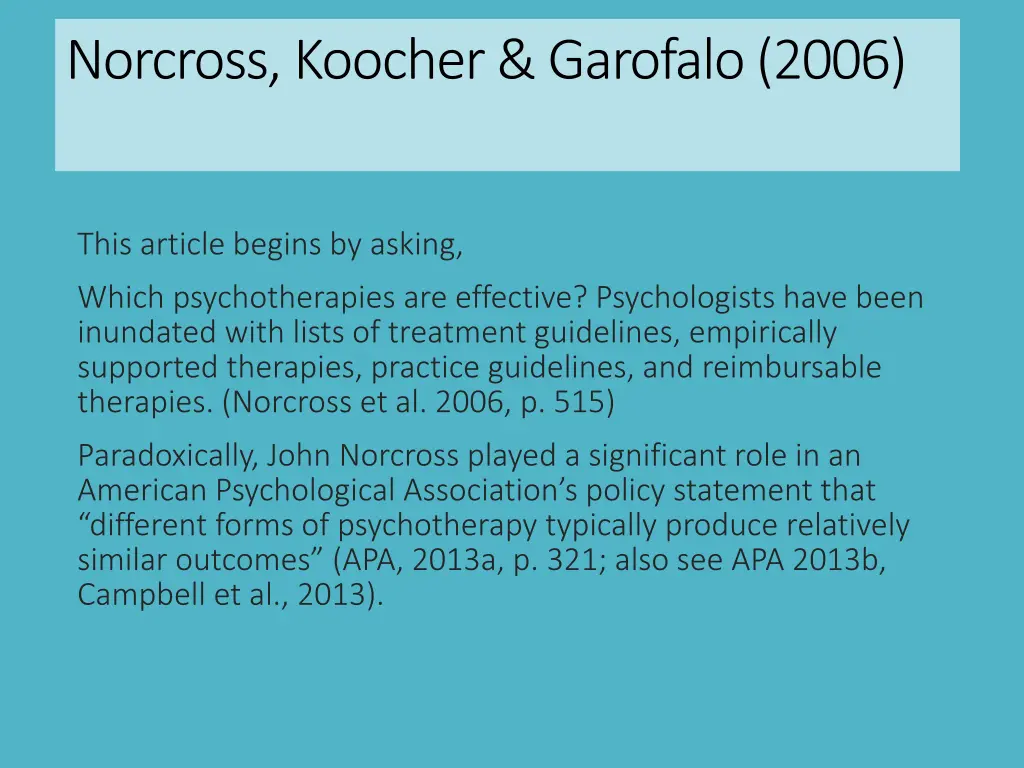 norcross koocher garofalo 2006