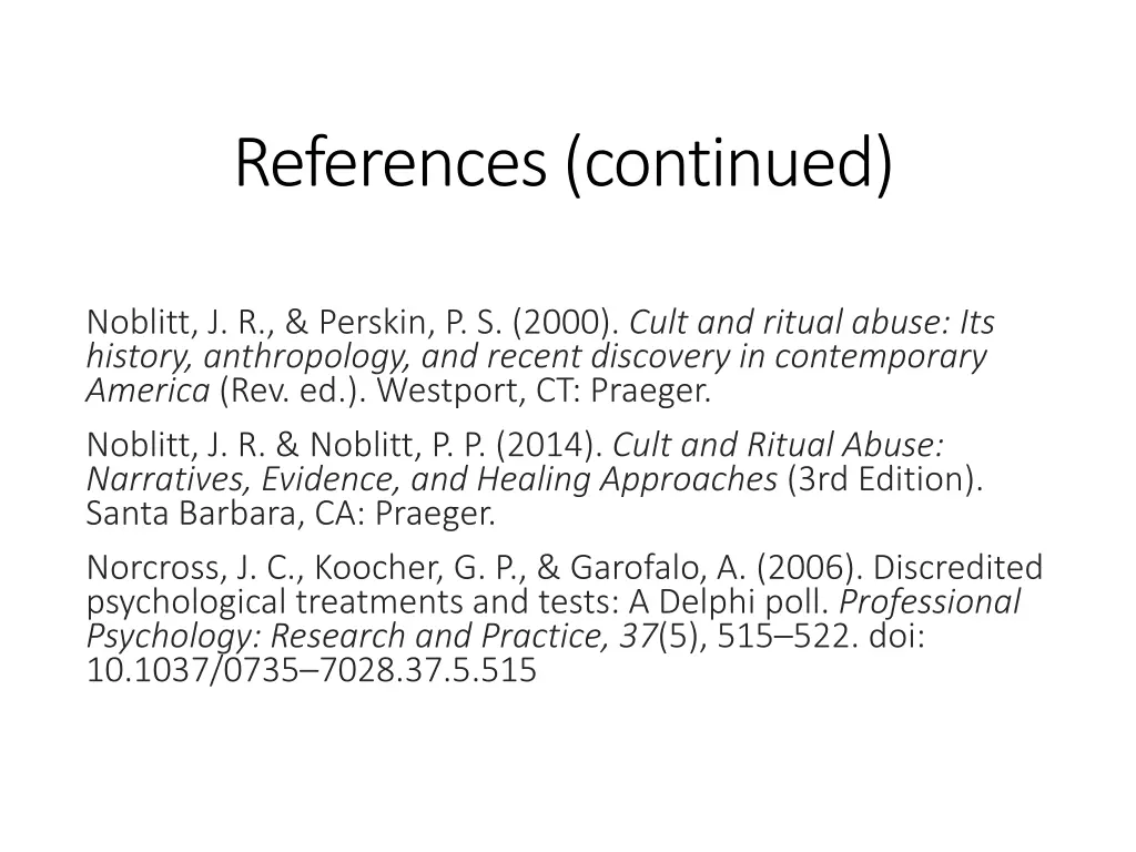 references continued