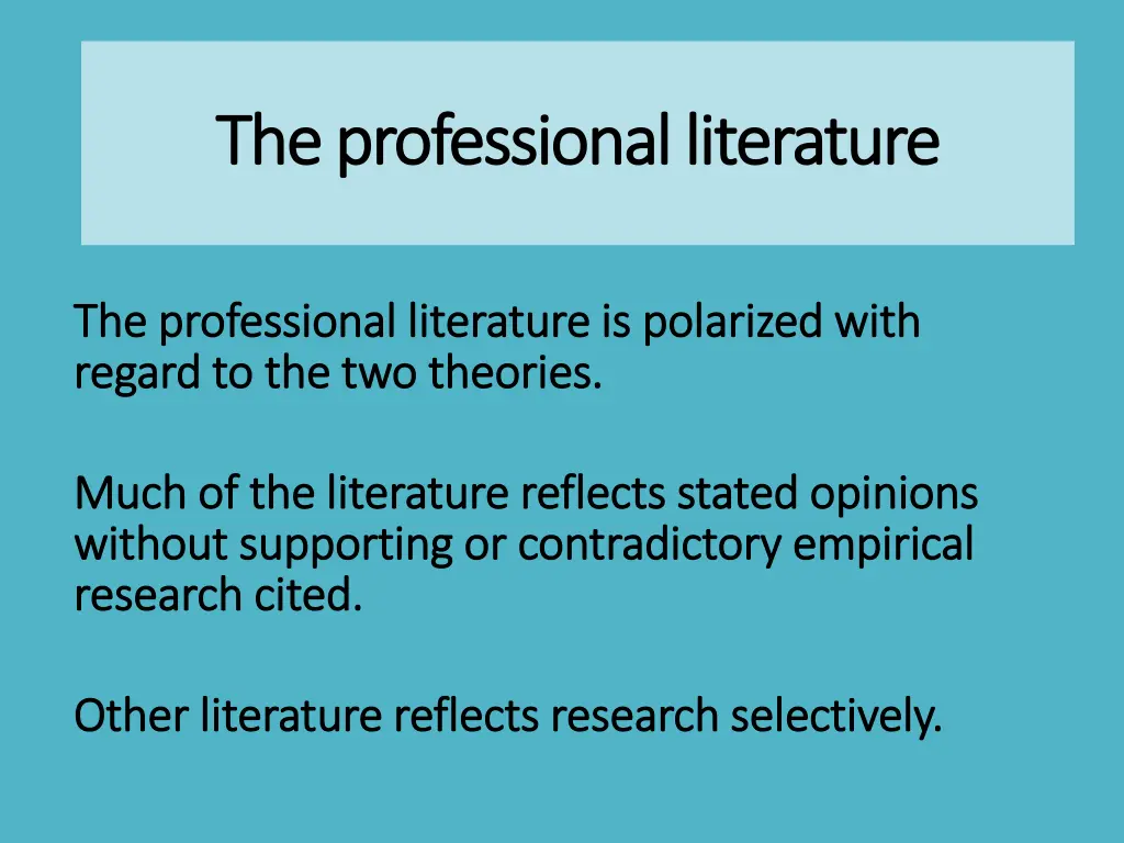 the professional literature the professional