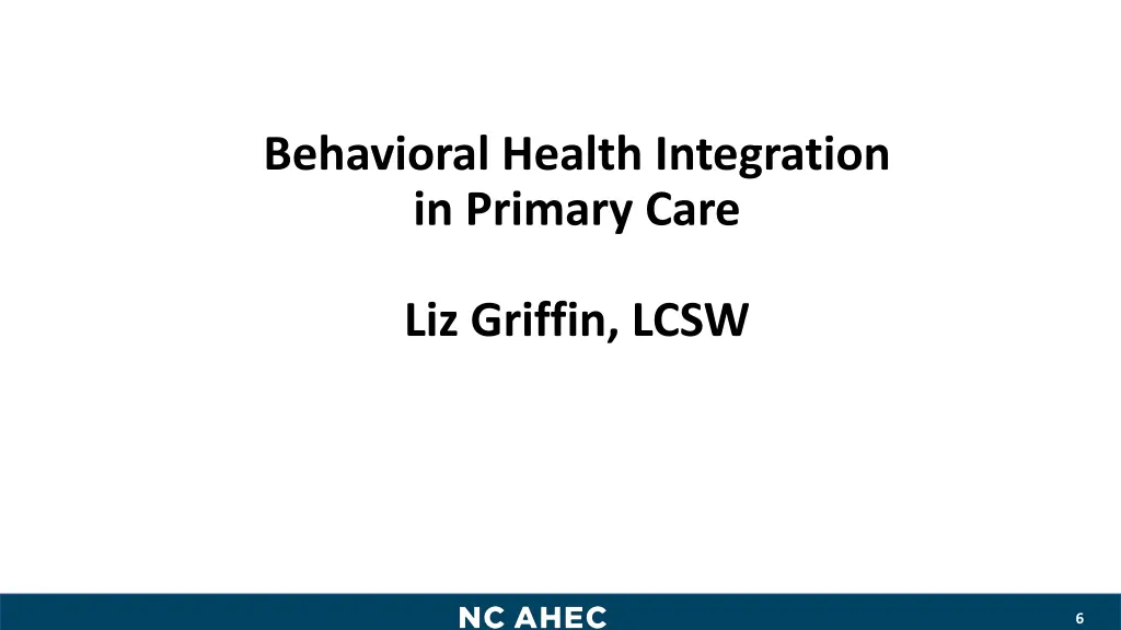 behavioral health integration in primary care