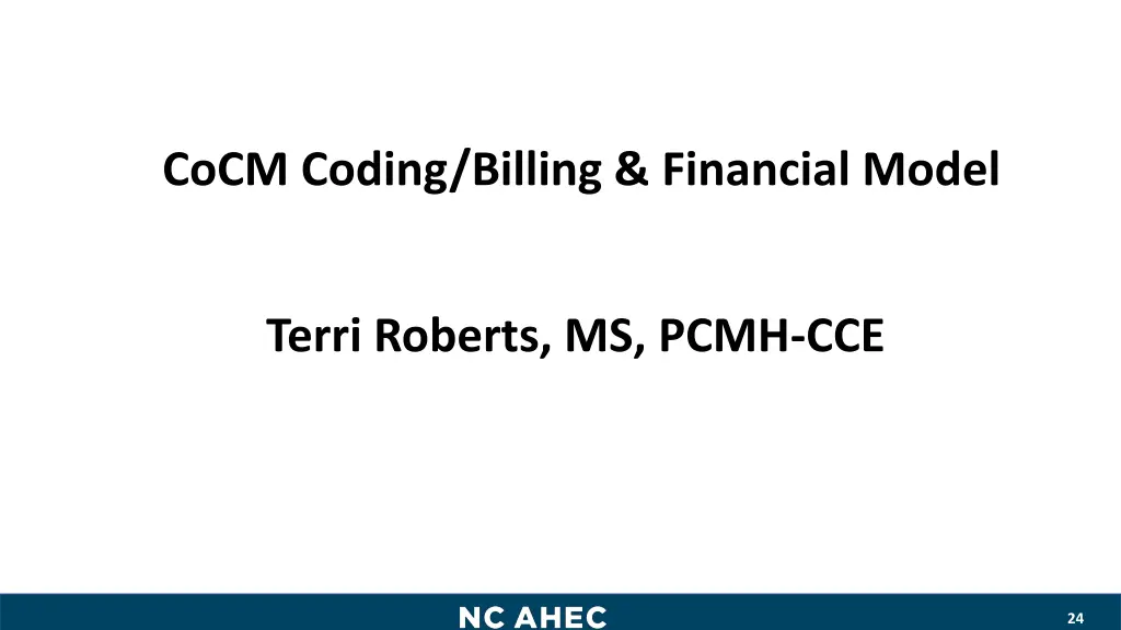cocm coding billing financial model