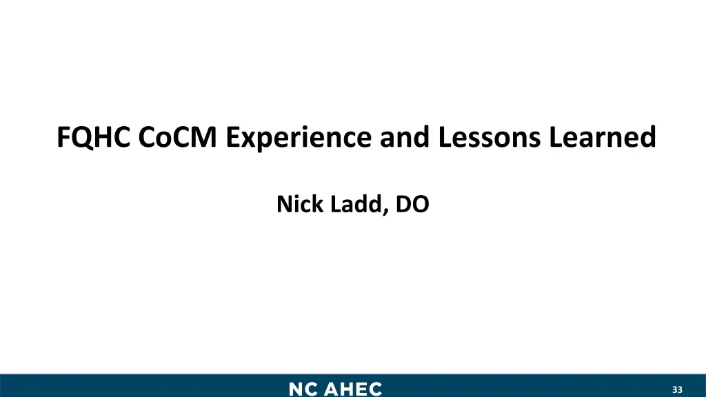 fqhc cocm experience and lessons learned