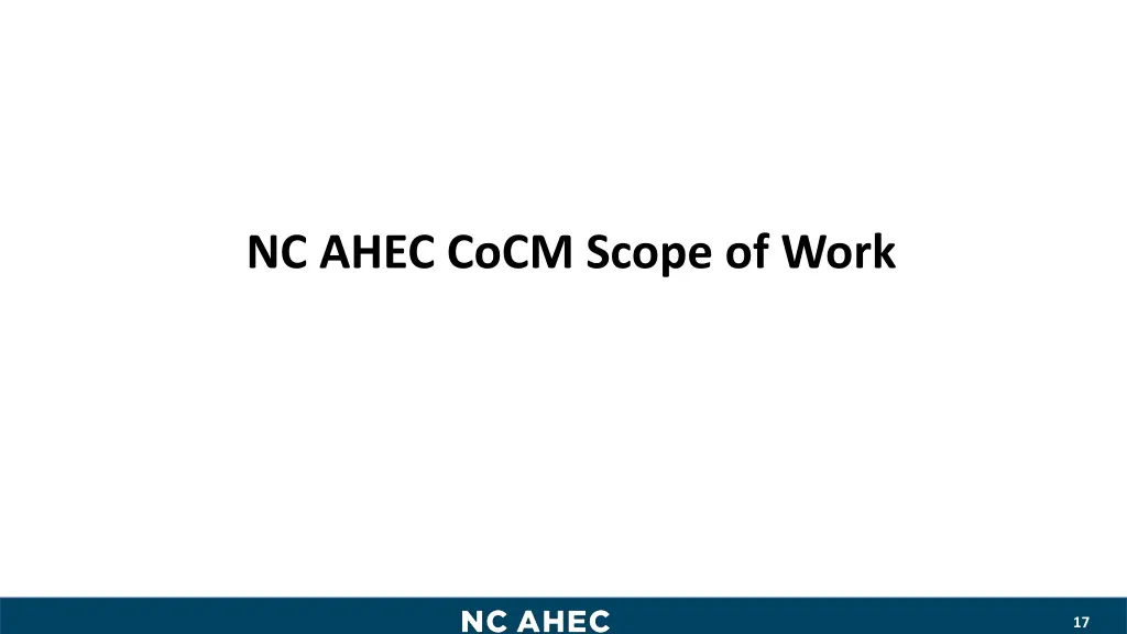nc ahec cocm scope of work