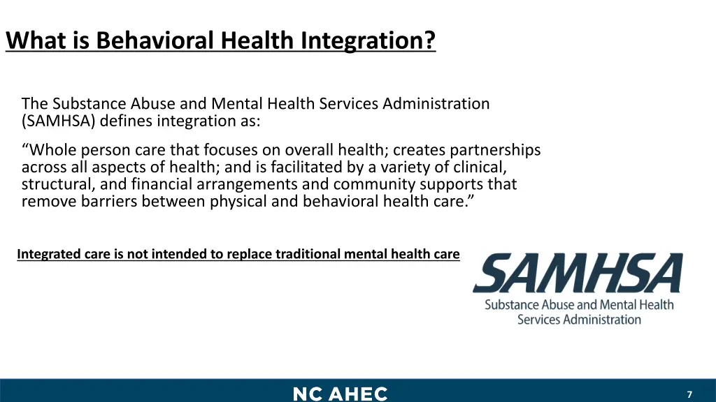 what is behavioral health integration