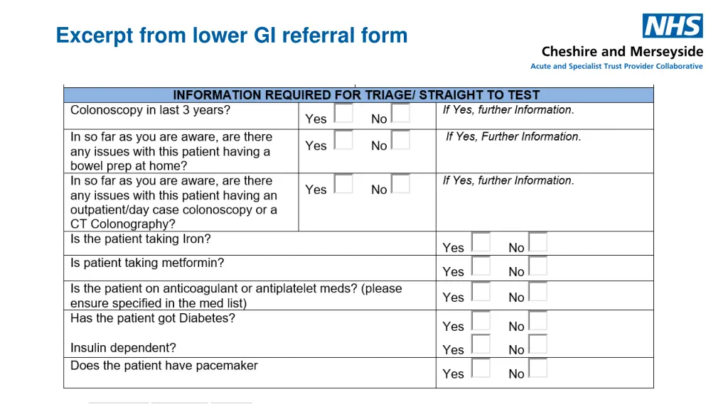 excerpt from lower gi referral form