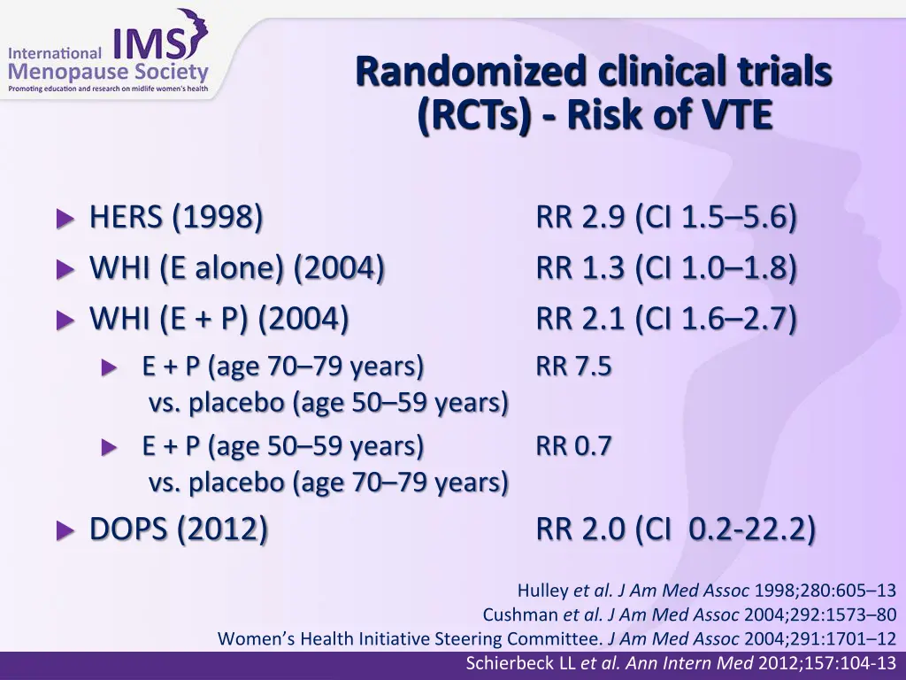 randomized clinical trials rcts risk of vte