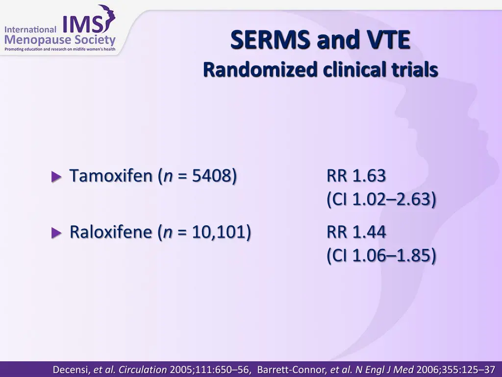 serms and vte randomized clinical trials