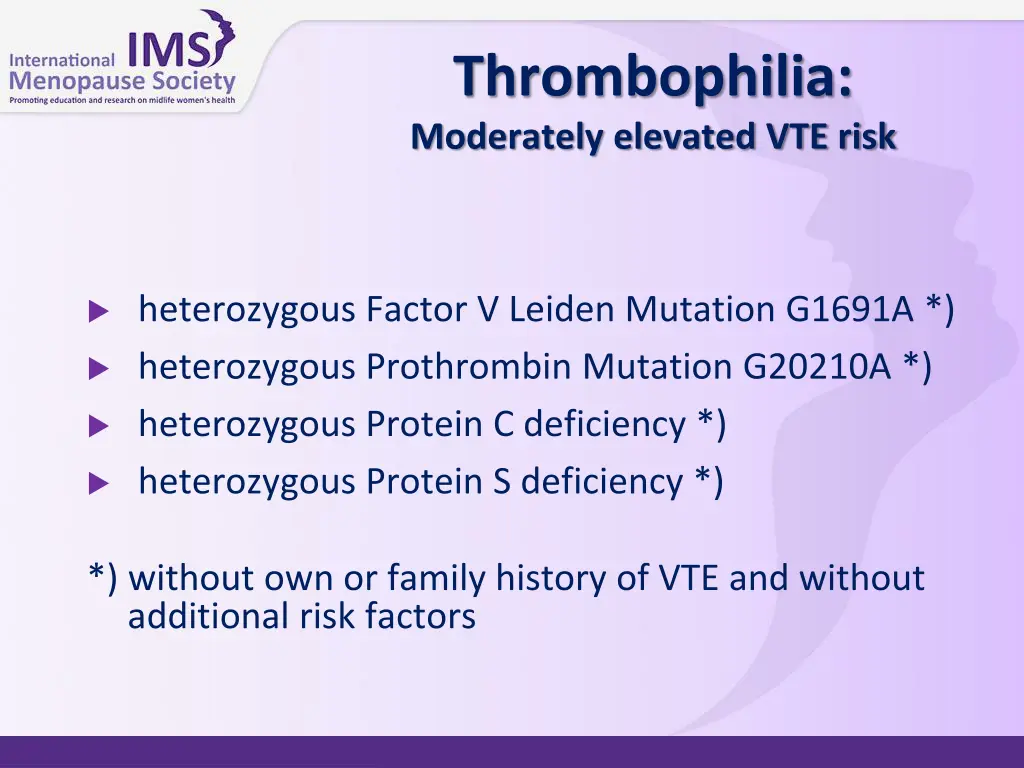 thrombophilia moderately elevated vte risk