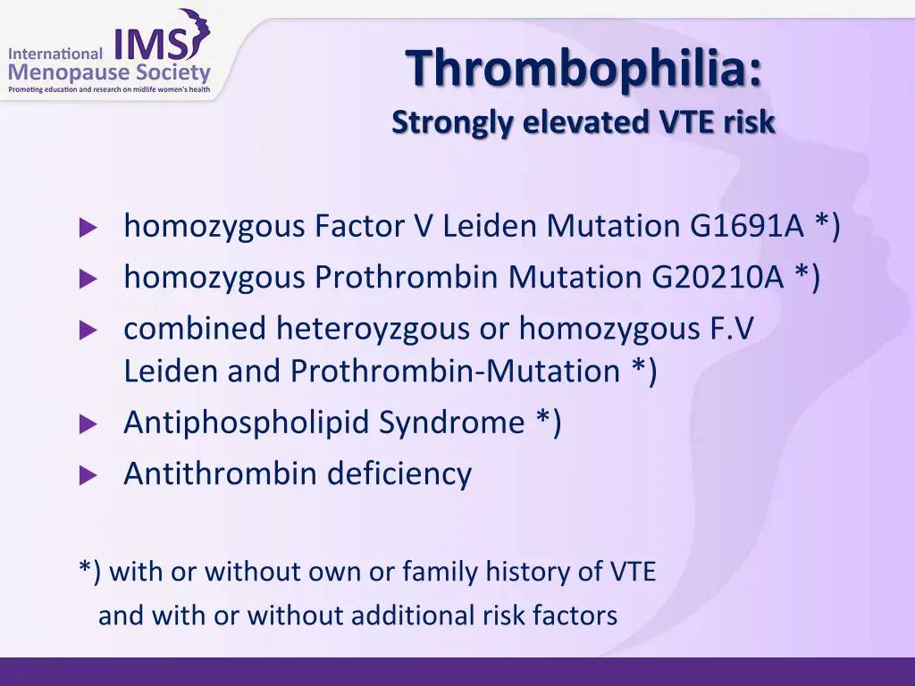 thrombophilia strongly elevated vte risk