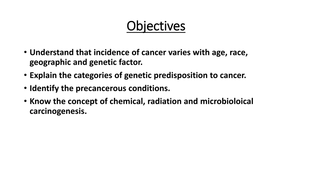 objectives objectives