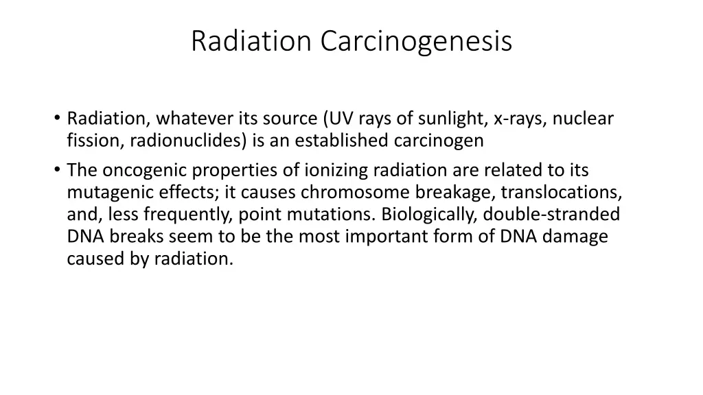 radiation carcinogenesis
