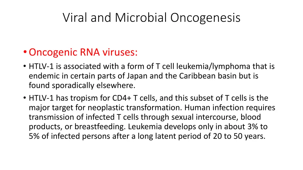 viral and microbial oncogenesis