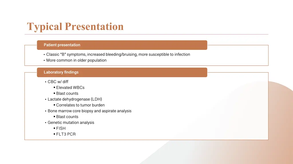 typical presentation