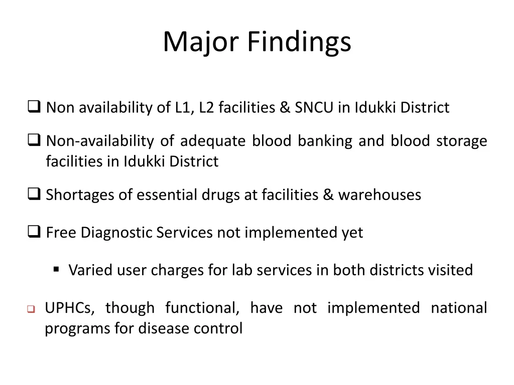 major findings 1