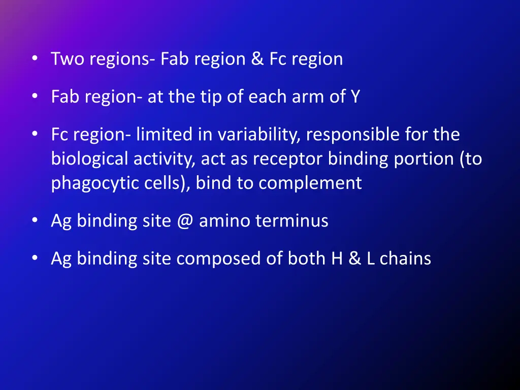 two regions fab region fc region