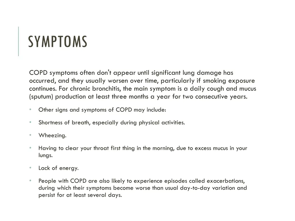 symptoms