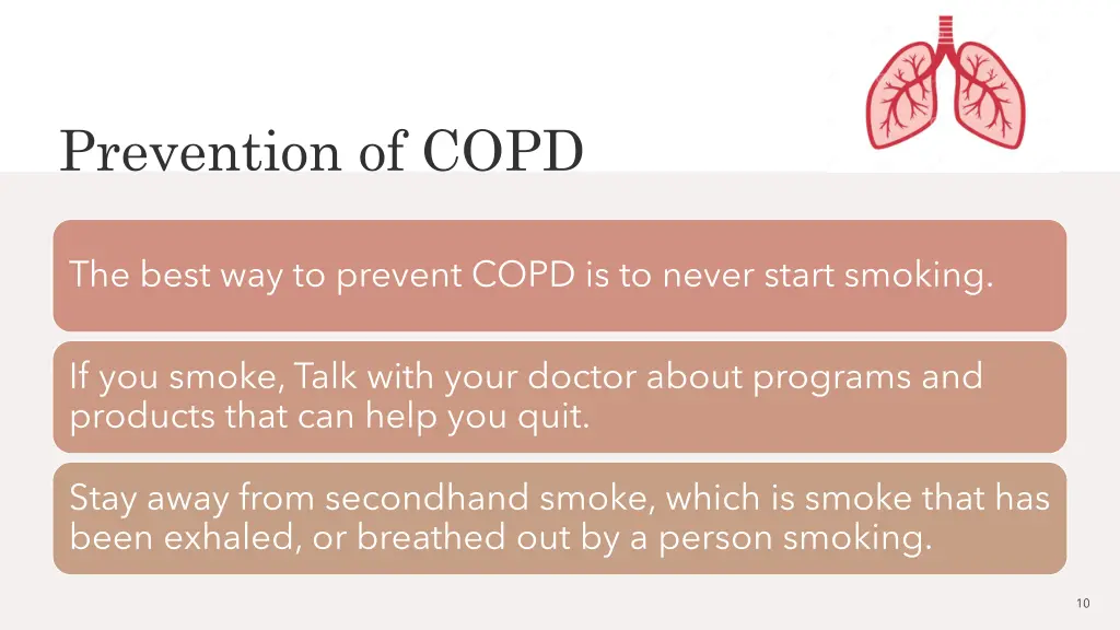 prevention of copd