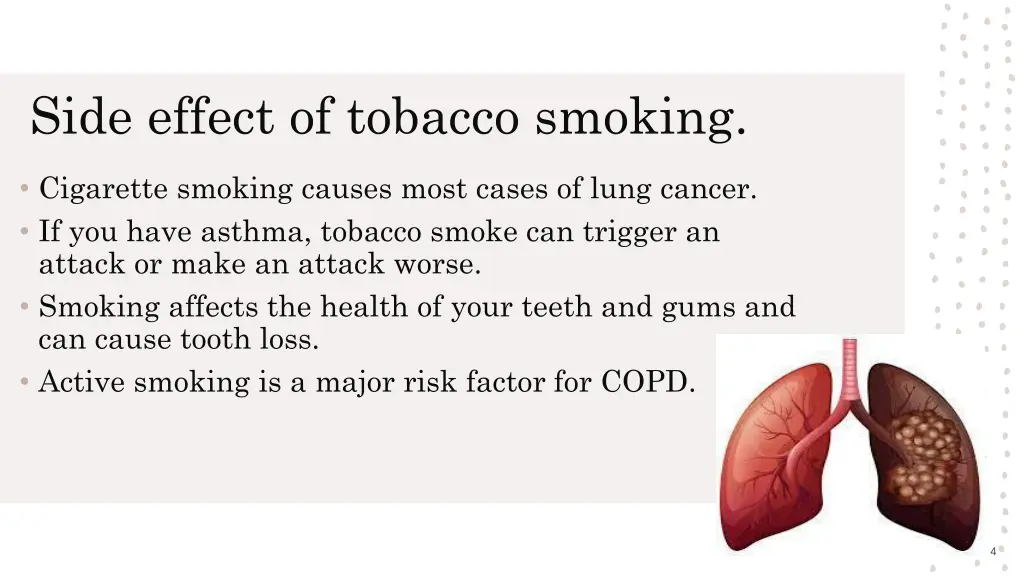 side effect of tobacco smoking