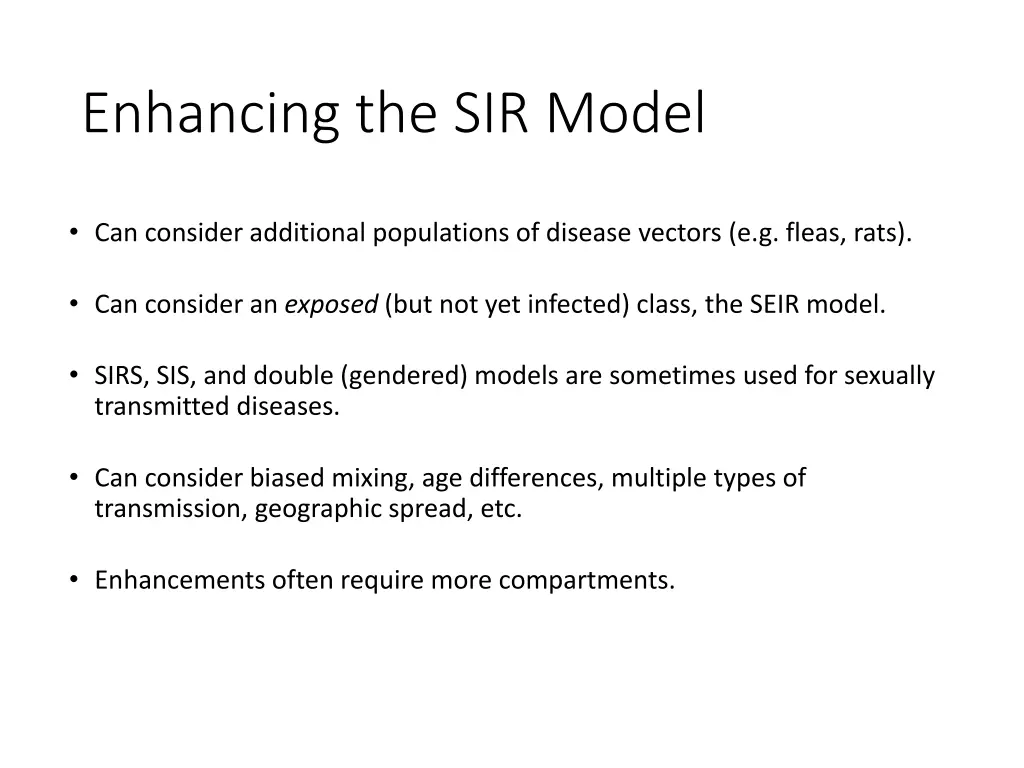 enhancing the sir model