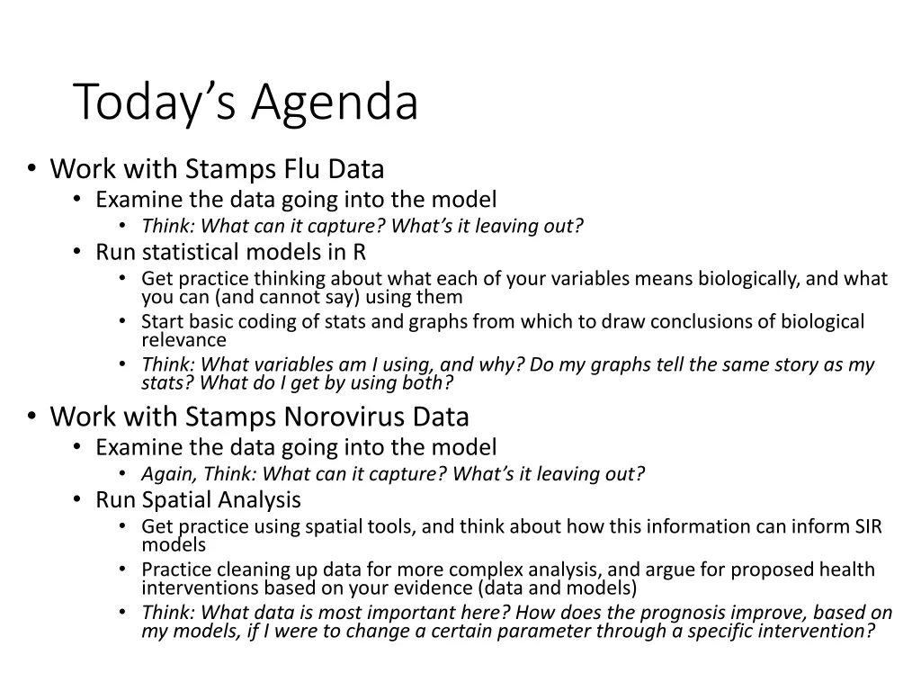 today s agenda