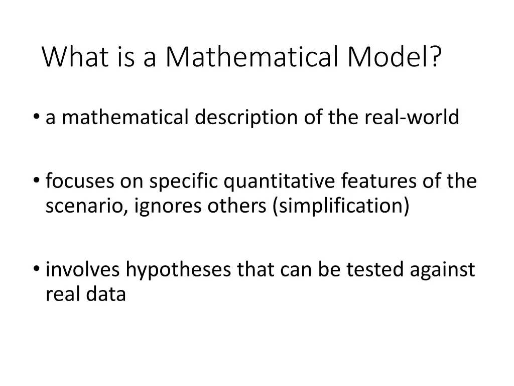 what is a mathematical model