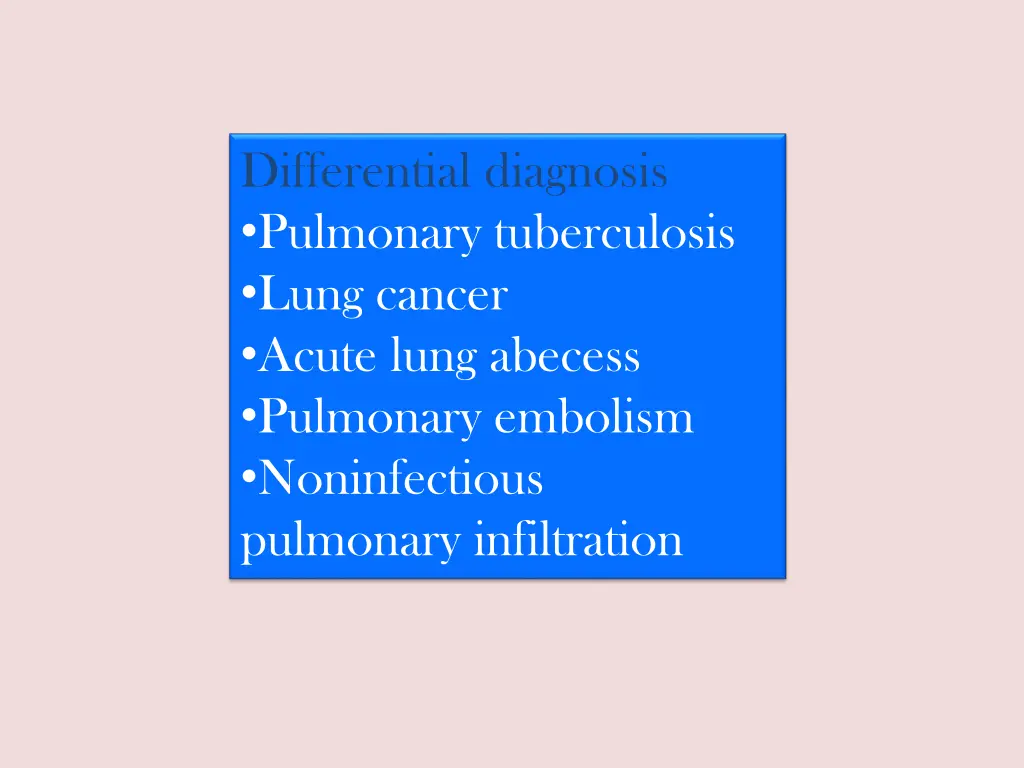 differential diagnosis pulmonary tuberculosis