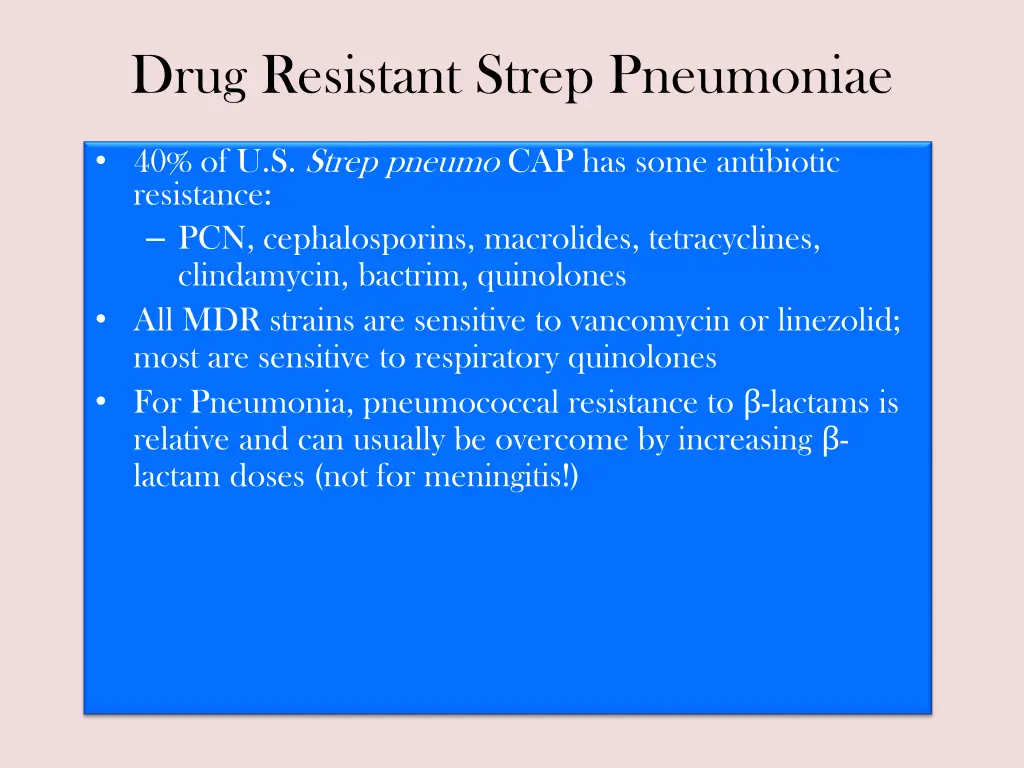 drug resistant strep pneumoniae