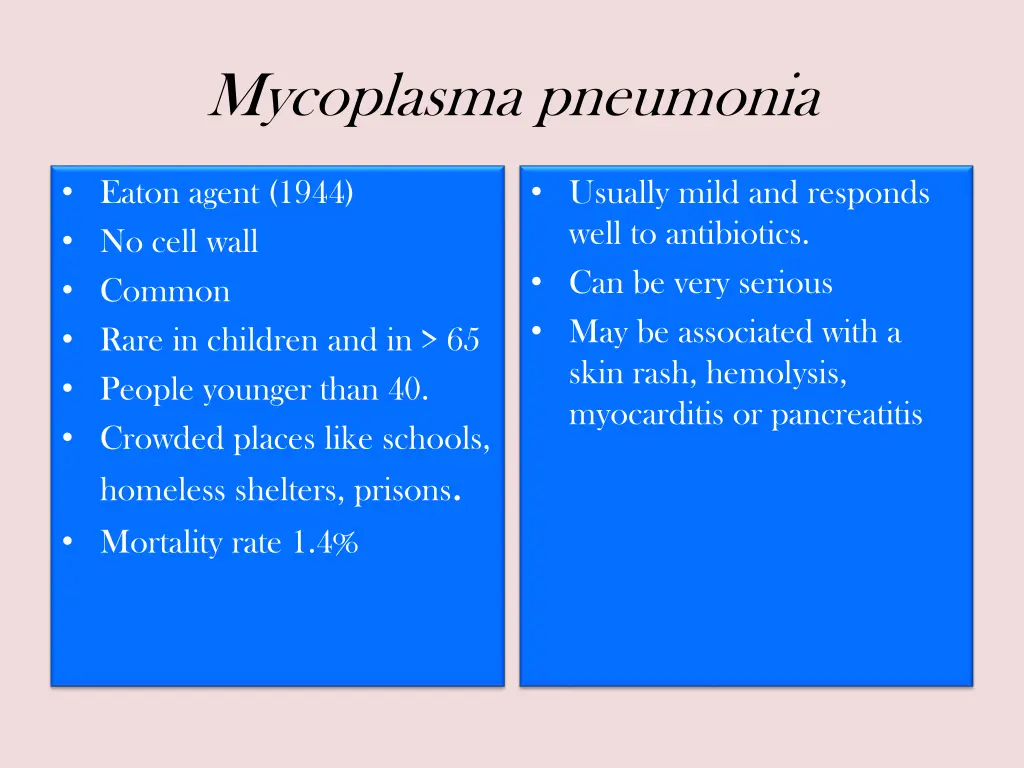 mycoplasma pneumonia