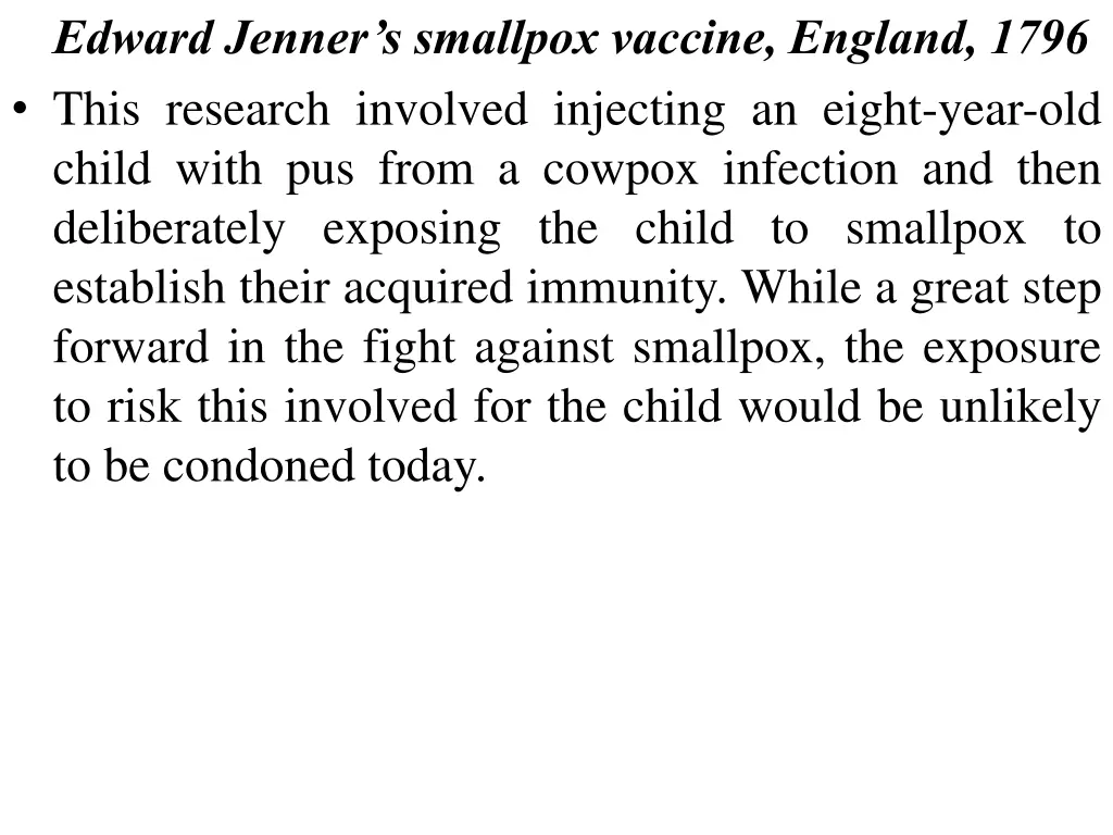 edward jenner s smallpox vaccine england 1796