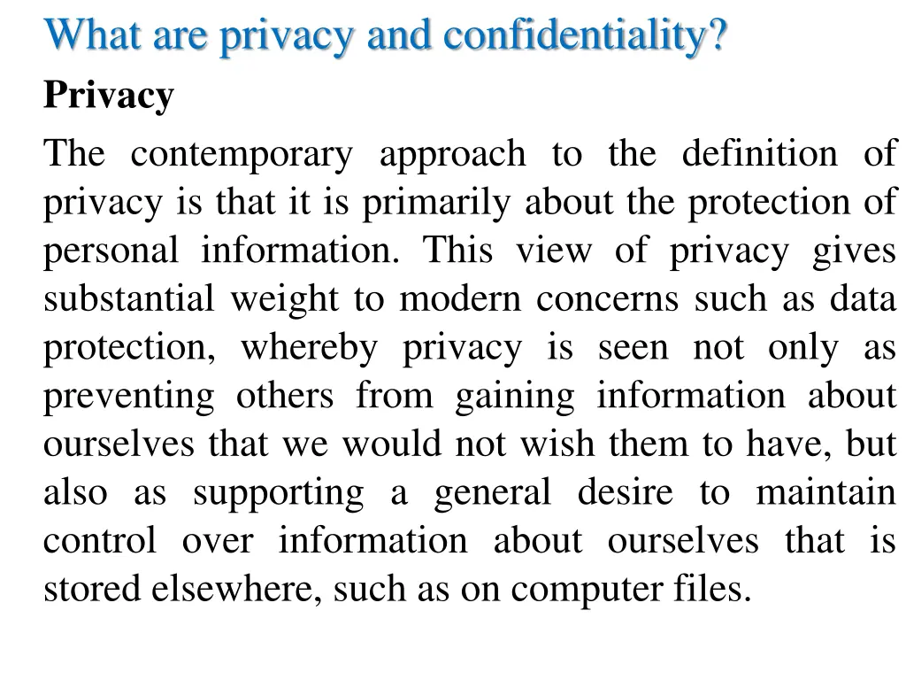 what are privacy and confidentiality privacy