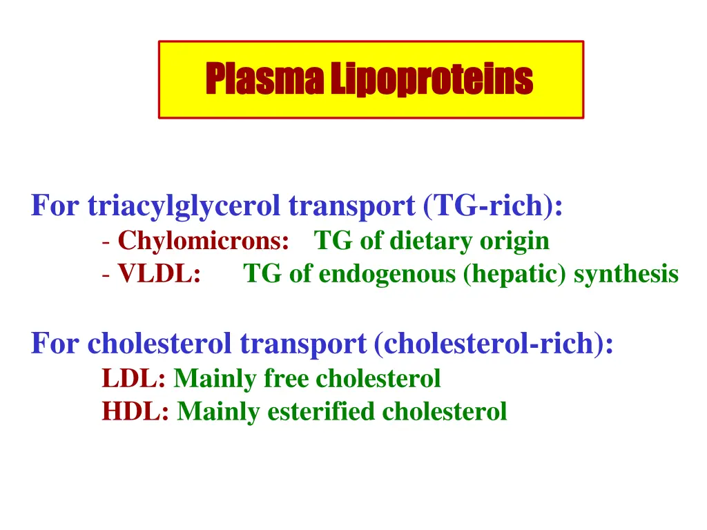 plasma plasmalipoproteins lipoproteins