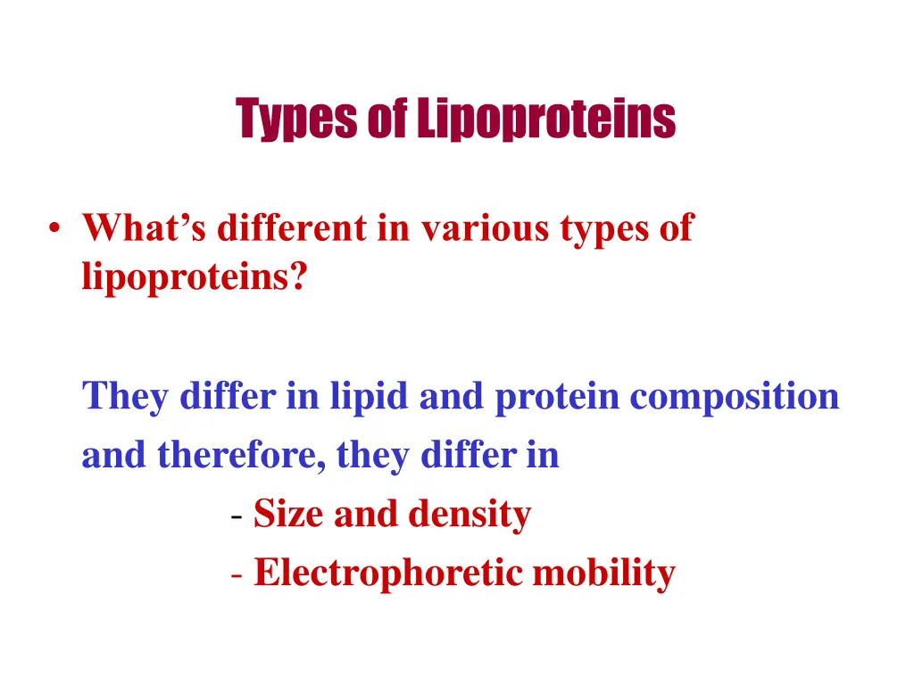 types oflipoproteins