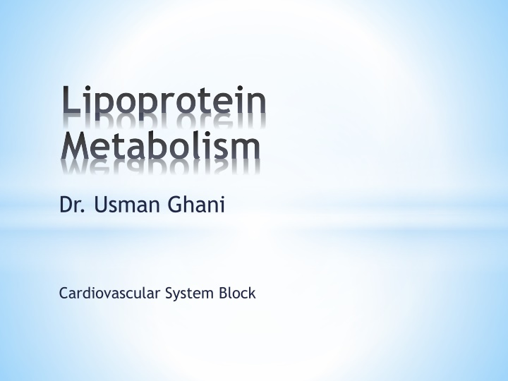 lipoprotein metabolism