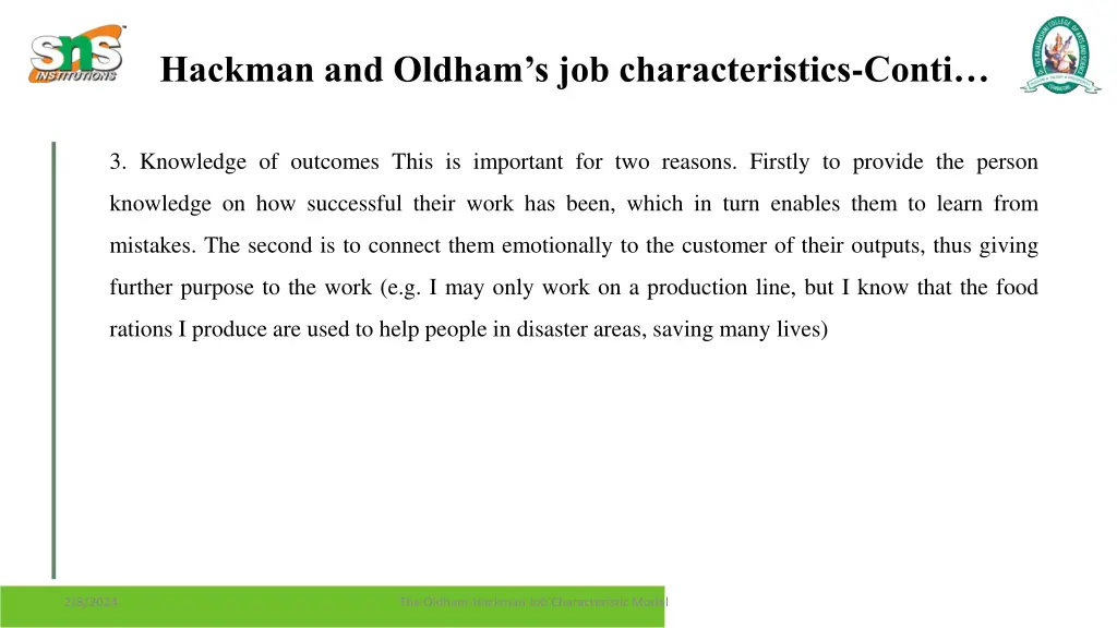 hackman and oldham s job characteristics conti 1