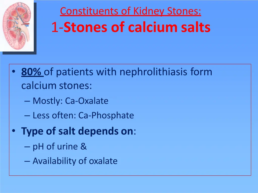 constituents of kidney stones 1 stones