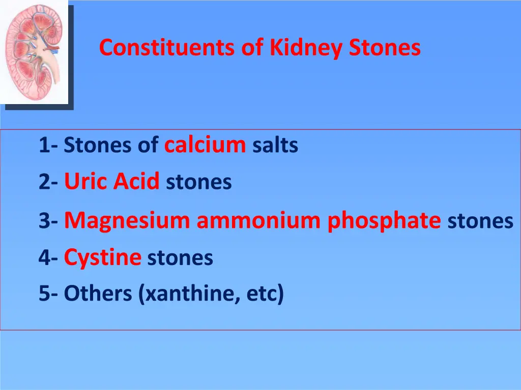 constituents of kidney stones