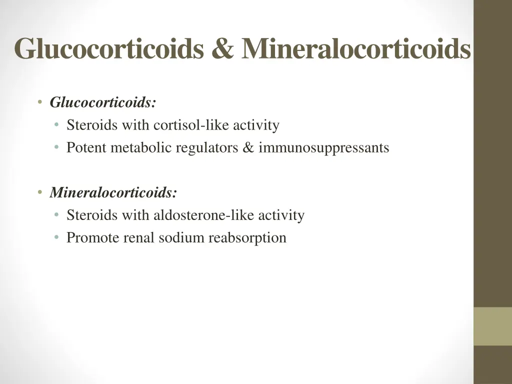 glucocorticoids mineralocorticoids