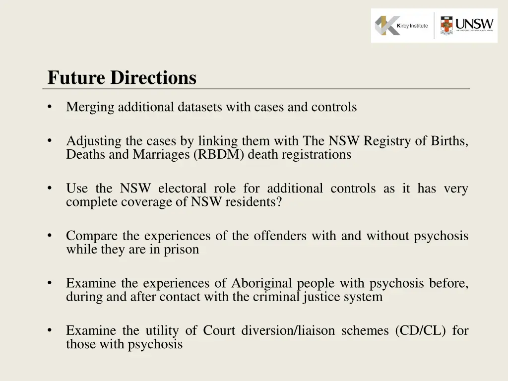 future directions