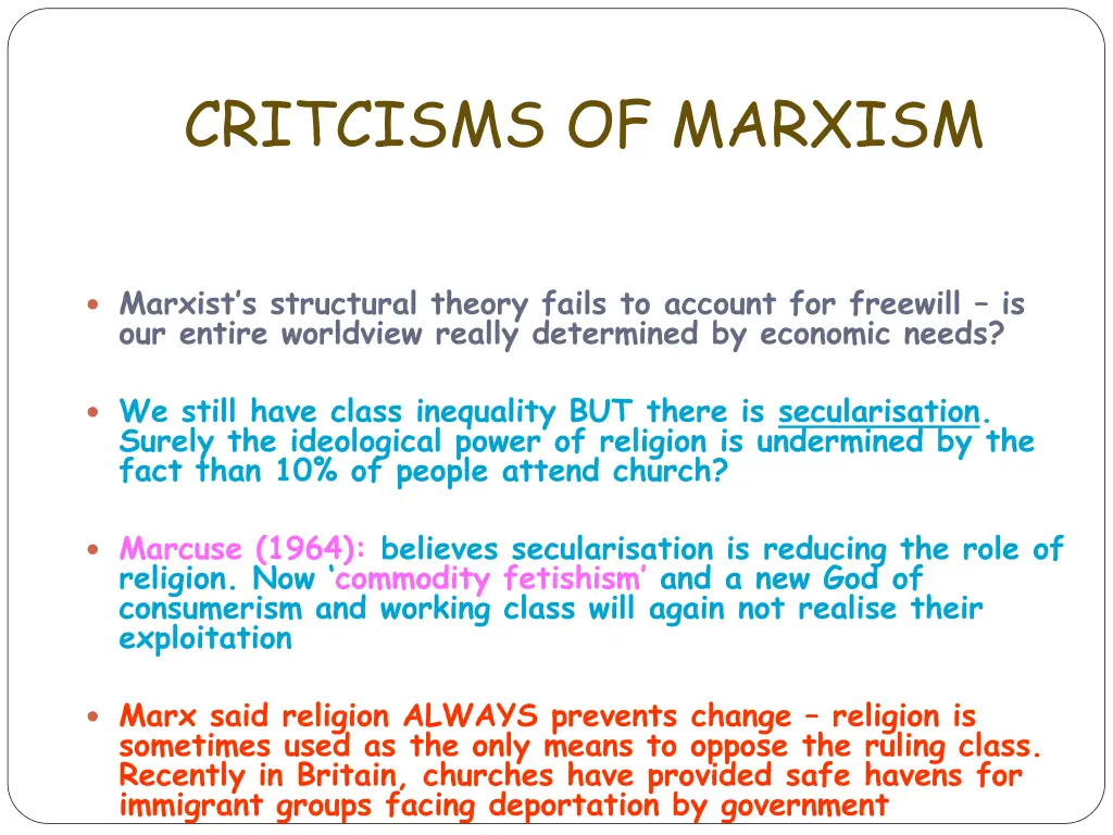 critcisms of marxism