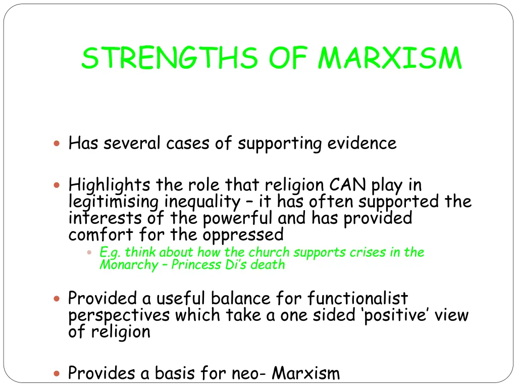 strengths of marxism