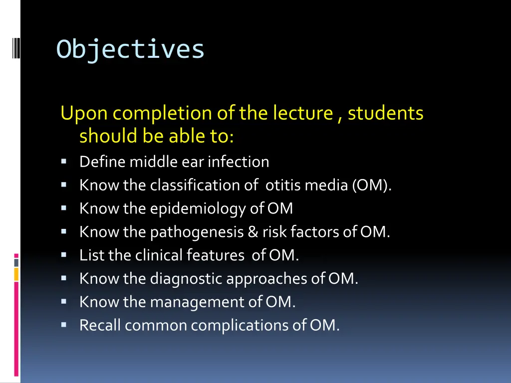 objectives