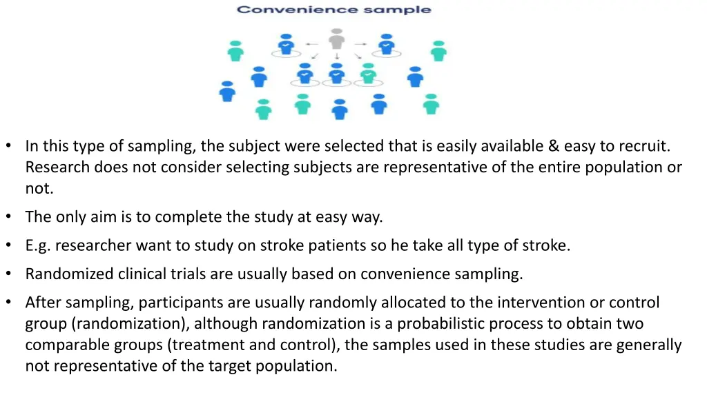in this type of sampling the subject were