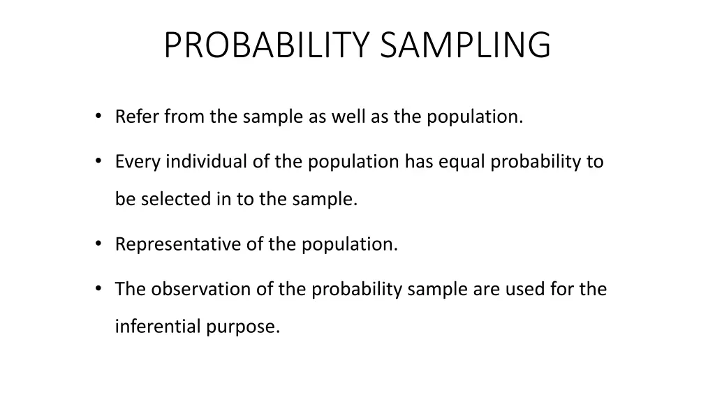 probability sampling