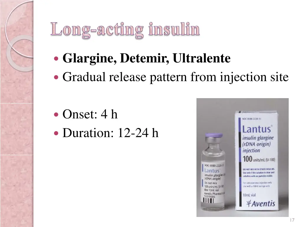 glargine detemir ultralente gradual release