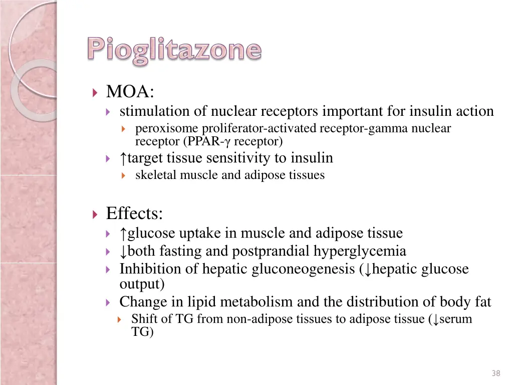 moa stimulation of nuclear receptors important