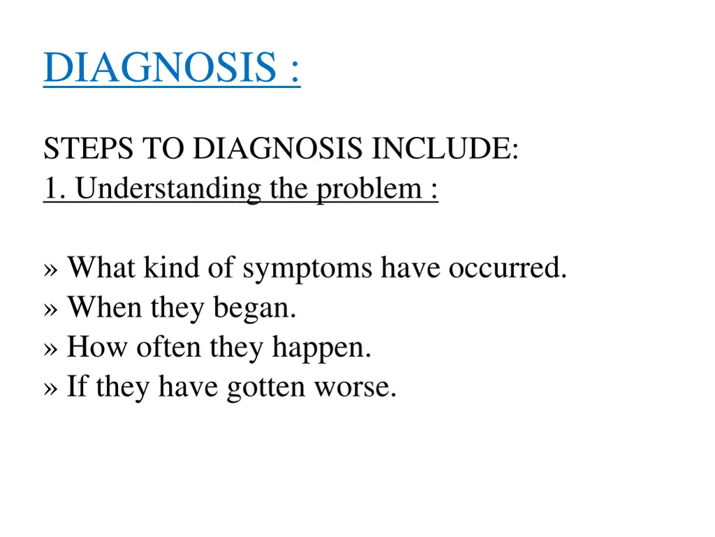 diagnosis