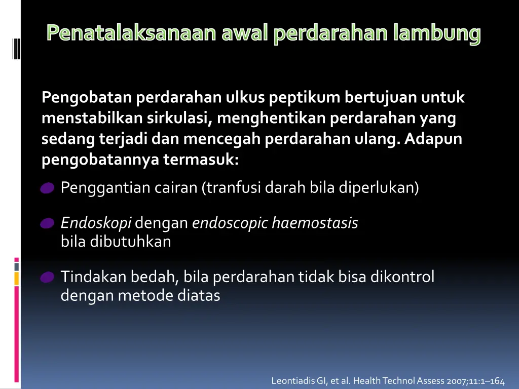 penatalaksanaan awal perdarahan lambung