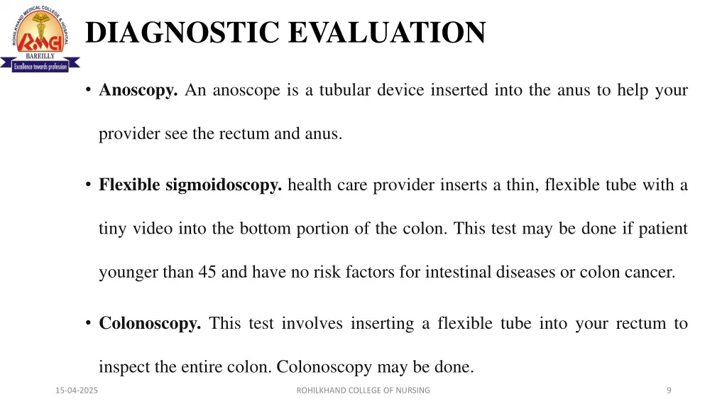 diagnostic evaluation