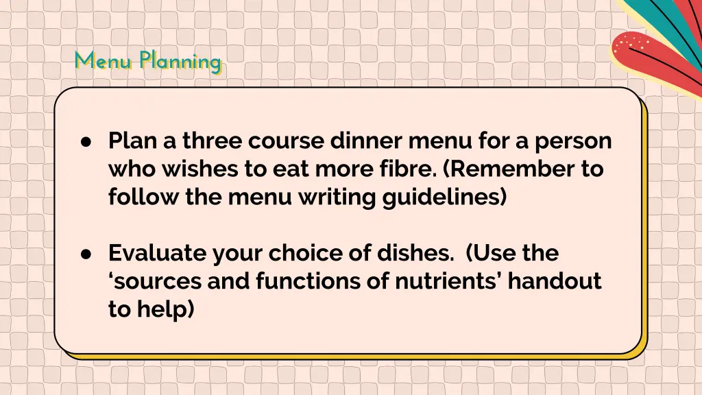menu planning