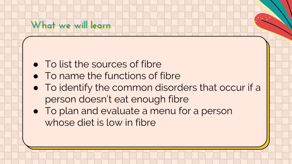 what we will learn
